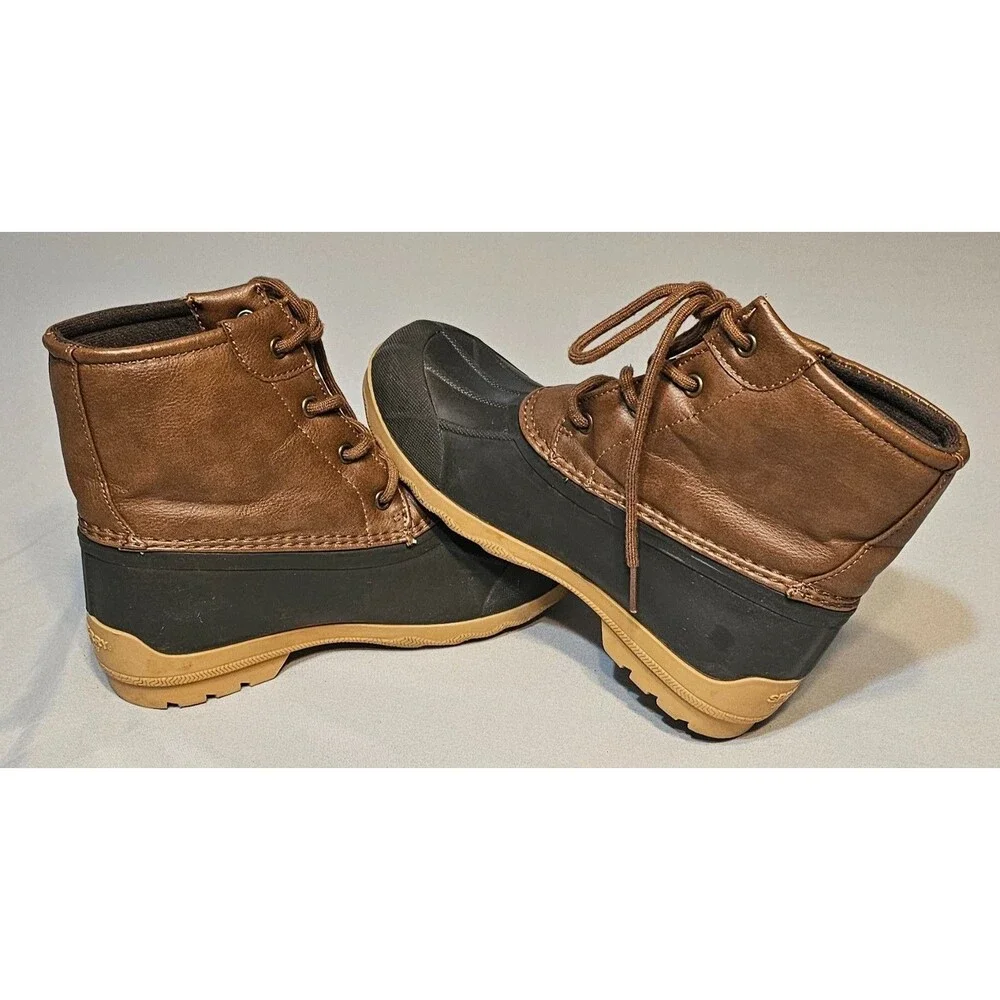 Sperry Youth Port Duck Boots Size 3M Brown Black Non Marking SCK261491 521